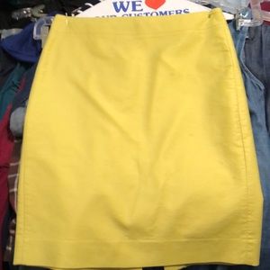 J crew yellow pencil skirt